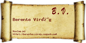 Berente Virág névjegykártya